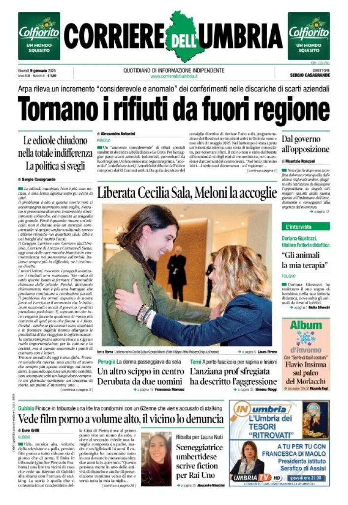 Prima-pagina-corriere umbria-del-2025-01-09